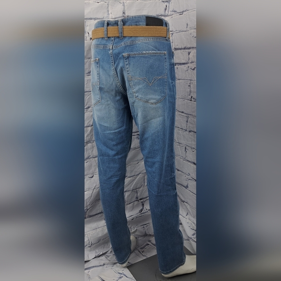 Guess Men's Slim Tapered Jeans Stretch Distressed Blue Faded Size 36x32 - Picture 9 of 11